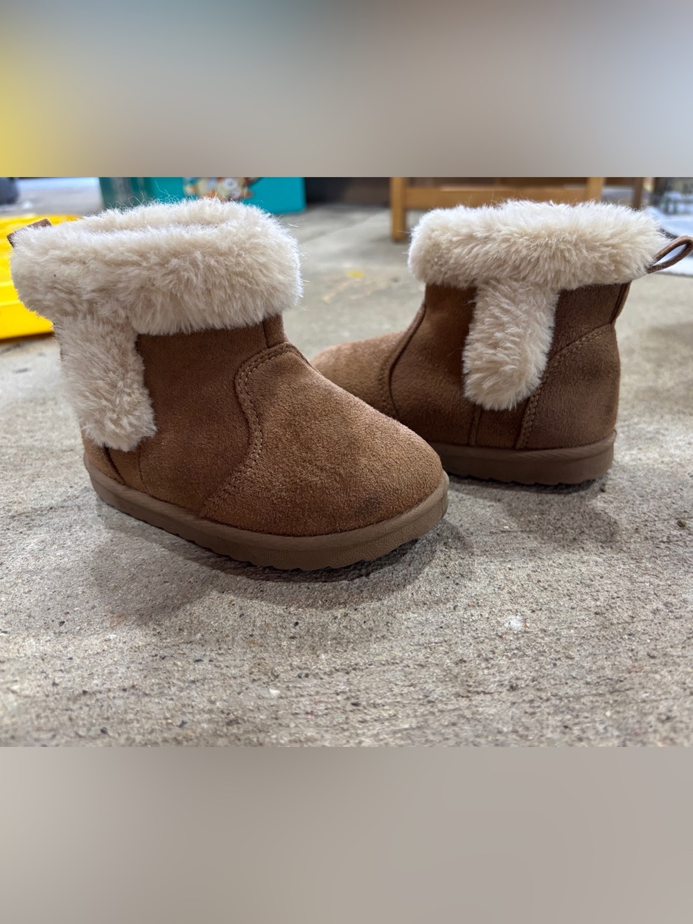 Wonder Nation Brown Faux Fur Cuff Baby Boots